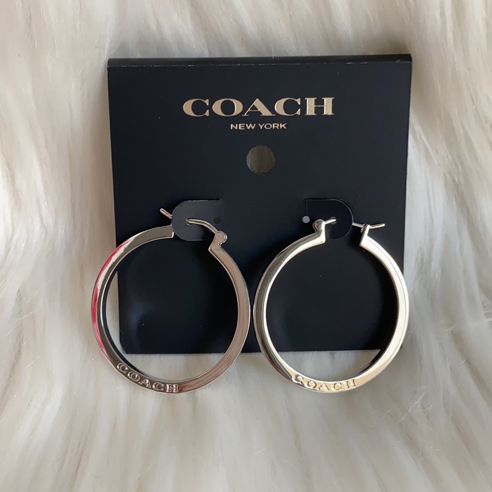Coach Hoop Earrings F73022 Silver - Picture 8 of 9